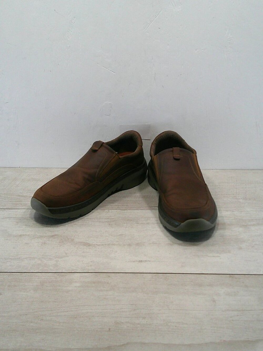 Clarks Pro Step Classic Dark Brown Tumbled Leather Slip on Casual Loafer 11 WIDE - Picture 2 of 12